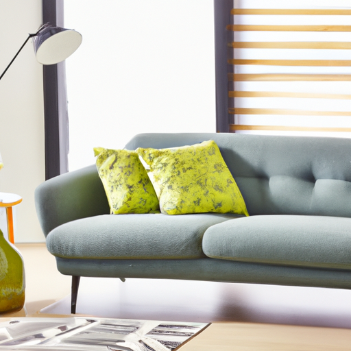 תמונה של ספה מסוגננת להמרה בסלון מודרני.